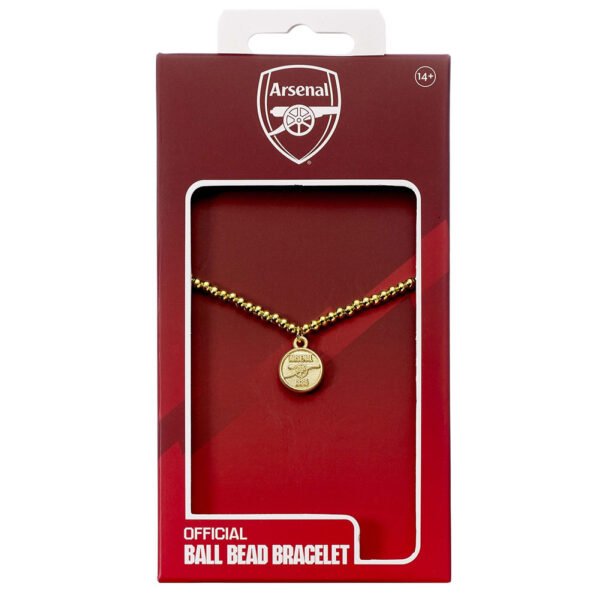 TM-06362-Arsenal-FC-Gold-Finish-Bead-Bracelet-1 Official Arsenal FC Gold Finish Bead Bracelet
