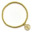 TM-06362-Arsenal-FC-Gold-Finish-Bead-Bracelet Official Arsenal FC Gold Finish Bead Bracelet