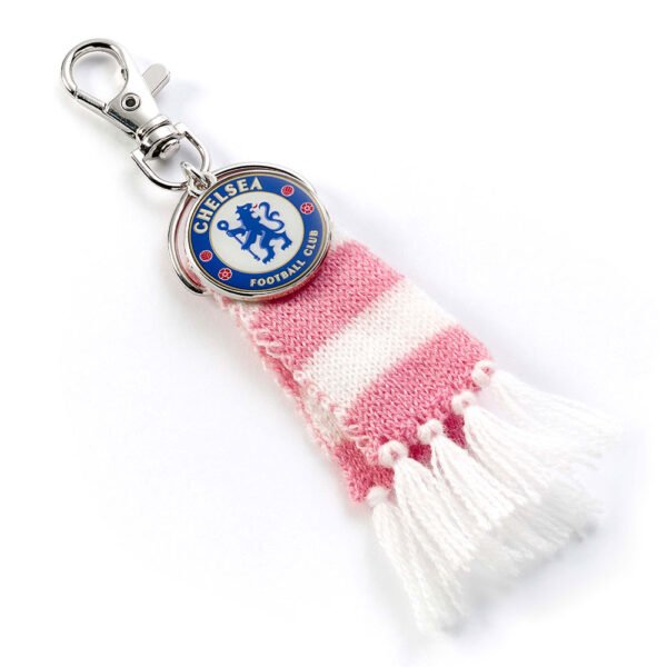 TM-06369-Chelsea-FC-Pink-Bar-Scarf-Bag-Charm Official Chelsea FC Pink Bar Scarf Bag Charm