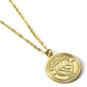 Official Manchester City FC Gold Finish Crest Necklace