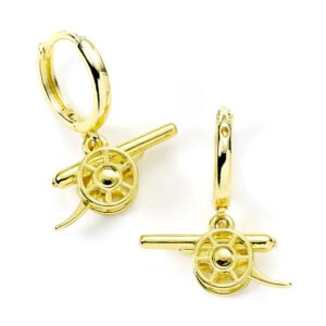 Official Arsenal FC Gold Finish Cannon Hoop Earrings