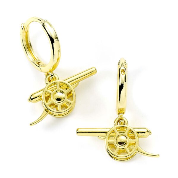 TM-06398-Arsenal-FC-Gold-Finish-Cannon-Hoop-Earrings Official Arsenal FC Gold Finish Cannon Hoop Earrings