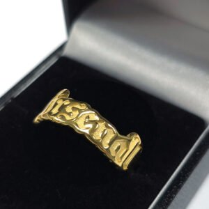 Official Arsenal FC 18ct Gold Plated on Silver Text Ring - Q