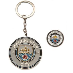 TM-06445-Manchester-City-FC-Keyring-Badge-Set Official Manchester City FC Keyring & Badge Set