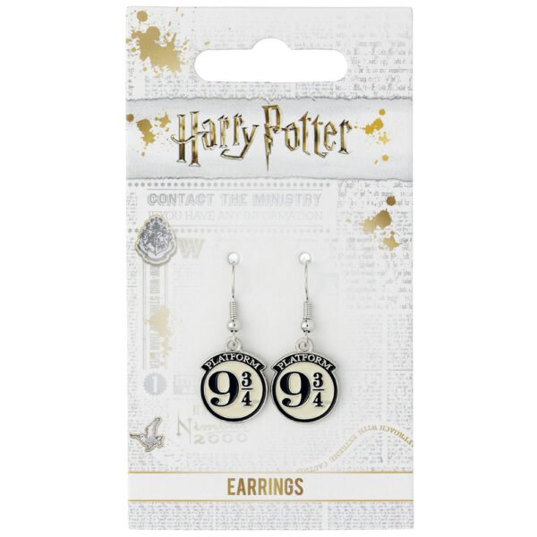Official Harry Potter Silver Plated 9 & 3 Quarters Hook Earrings
