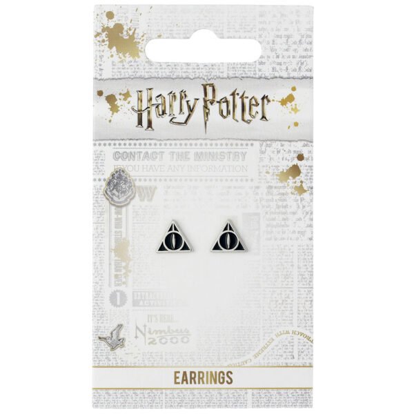 Official Harry Potter Silver Plated Deathly Hallows Stud Earrings