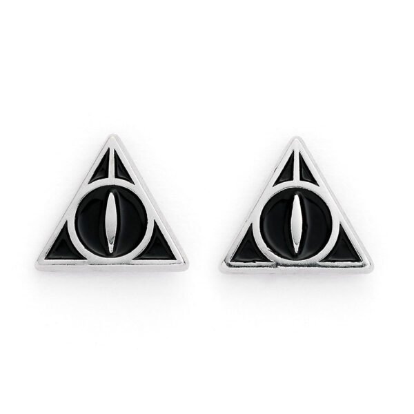 Official Harry Potter Silver Plated Deathly Hallows Stud Earrings