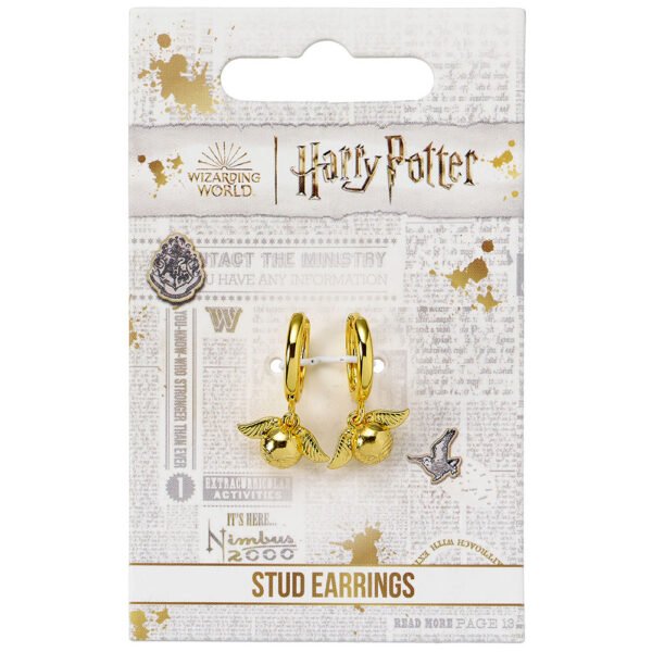 Official Harry Potter Gold Plated Golden Snitch Hoop Earrings