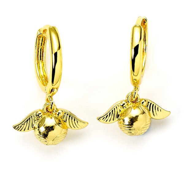 Official Harry Potter Gold Plated Golden Snitch Hoop Earrings