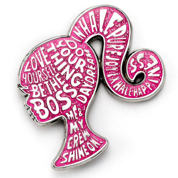 TM-06633-Barbie-Sparkly-Silhouette-Pin-Badge Official Barbie Sparkly Silhouette Pin Badge