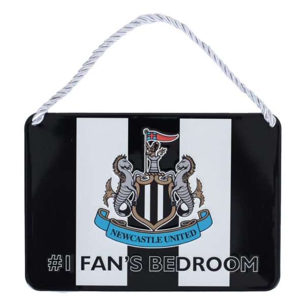 Official Newcastle United FC No1 Fan Stripe Bedroom Sign