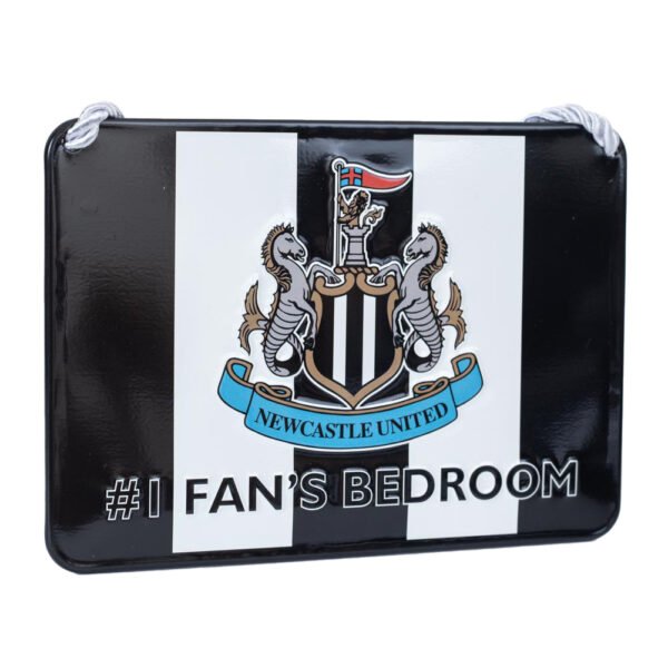 Official Newcastle United FC No1 Fan Stripe Bedroom Sign