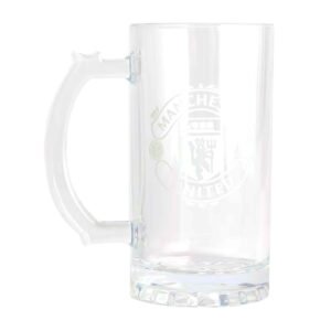 TM-06726-Manchester-United-FC-Mono-Crest-Stein-Glass-Tankard Official Manchester United FC Mono Crest Stein Glass Tankard