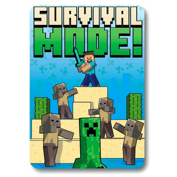 TM-06743-Minecraft-Survival-Mode-Fleece-Blanket-1 Official Minecraft Survival Mode Fleece Blanket