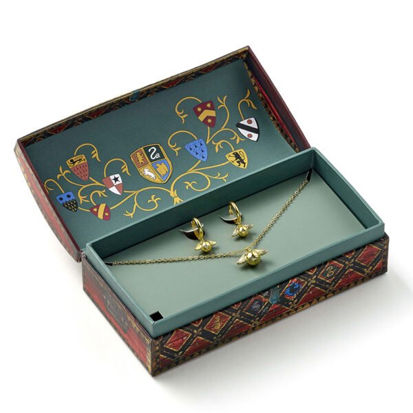 Official Harry Potter Golden Snitch Necklace & Earrings Gift Box