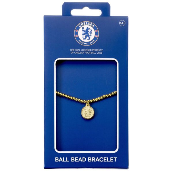 Official Chelsea FC Gold Finish Bead Bracelet