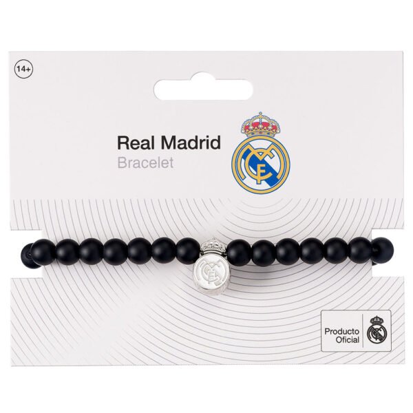 TM-06866-Real-Madrid-FC-Black-Bead-Bracelet-1 Official Real Madrid CF Real Madrid FC Black Bead Bracelet