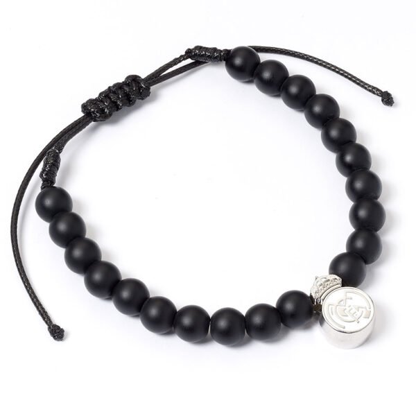 TM-06866-Real-Madrid-FC-Black-Bead-Bracelet Official Real Madrid CF Real Madrid FC Black Bead Bracelet