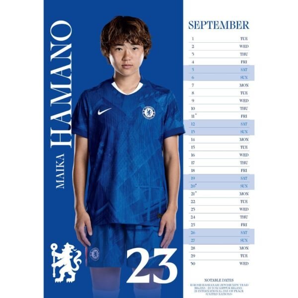 TM-07086-Chelsea-WFC-A3-Calendar-2026-2 Official Chelsea FC WFC A3 Calendar 2026