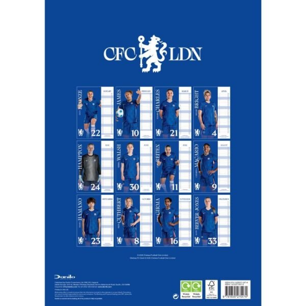 TM-07086-Chelsea-WFC-A3-Calendar-2026-3 Official Chelsea FC WFC A3 Calendar 2026