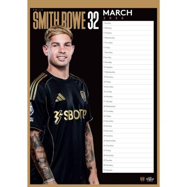 TM-07092-Fulham-FC-A3-Calendar-2026-1 Official Fulham FC A3 Calendar 2026