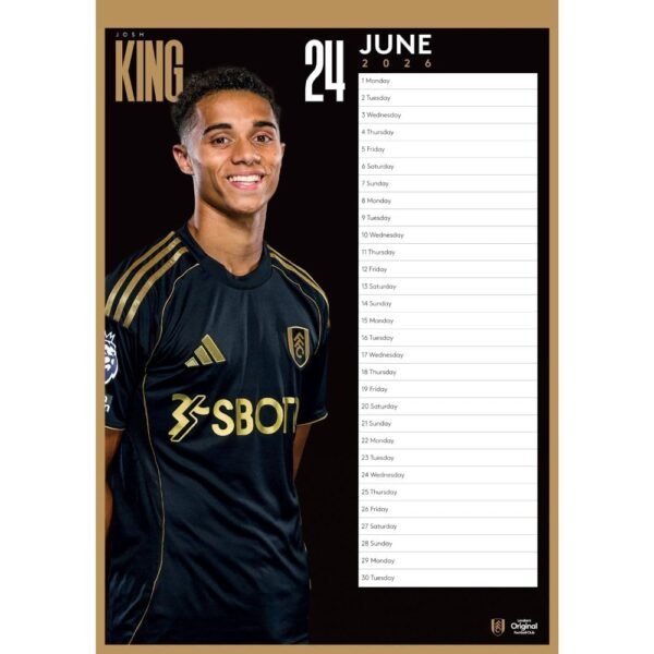 TM-07092-Fulham-FC-A3-Calendar-2026-2 Official Fulham FC A3 Calendar 2026