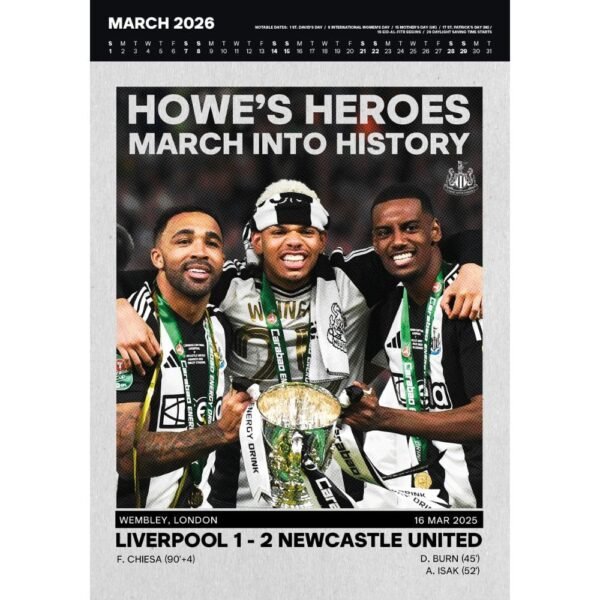 TM-07129-Newcastle-United-FC-Deluxe-Calendar-2026-1 Official Newcastle United FC Deluxe Calendar 2026