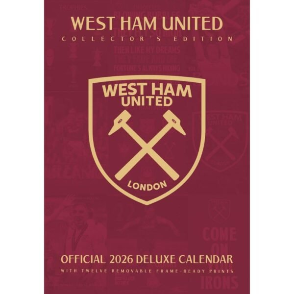 TM-07131-West-Ham-United-FC-Deluxe-Calendar-2026 Official West Ham United FC Deluxe Calendar 2026