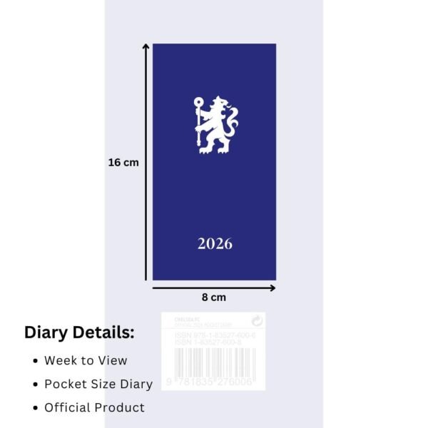 TM-07151-Chelsea-FC-Slim-Diary-2026-3 Official Chelsea FC Slim Diary 2026