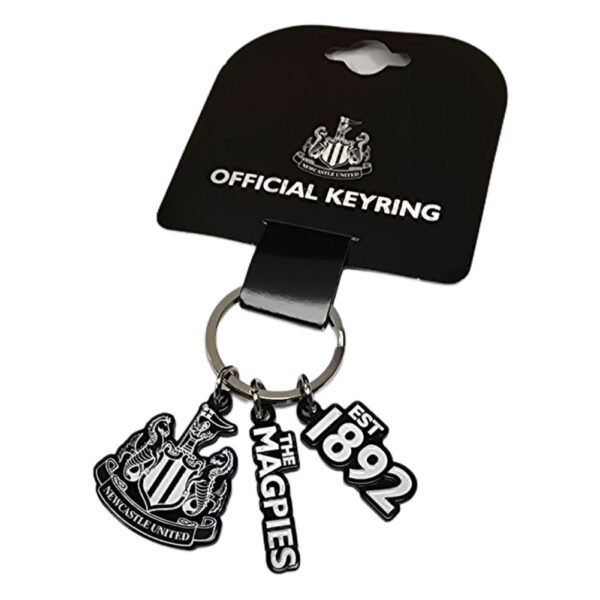 TM-07190-Newcastle-United-FC-Charm-Keyring-1 Official Newcastle United FC 3 Charm Keyring