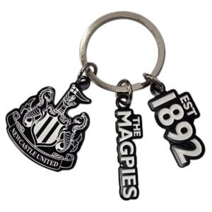 TM-07190-Newcastle-United-FC-Charm-Keyring Official Newcastle United FC 3 Charm Keyring