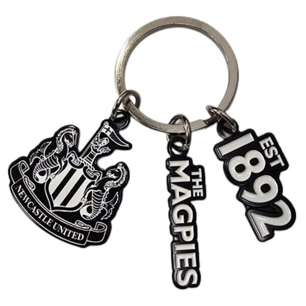 TM-07190-Newcastle-United-FC-Charm-Keyring Official Newcastle United FC 3 Charm Keyring