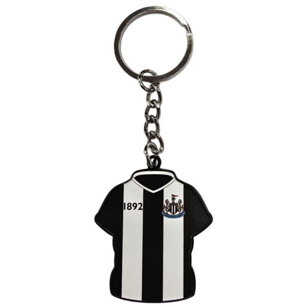 Official Newcastle United FC Home Shirt Keyring & Badge Set