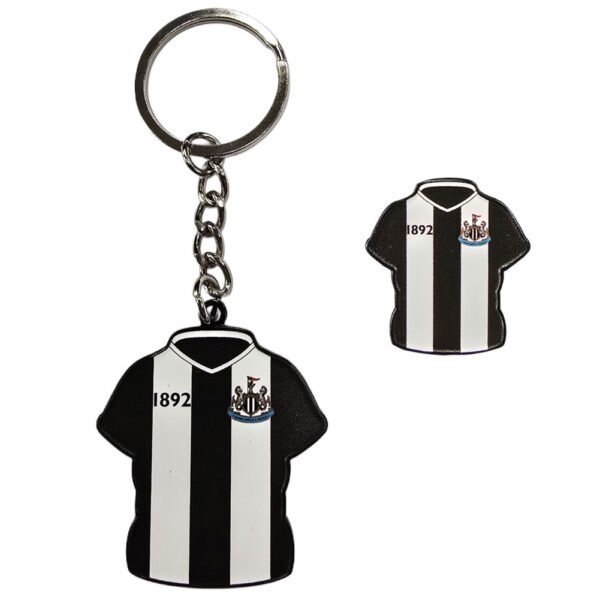 Official Newcastle United FC Home Shirt Keyring & Badge Set