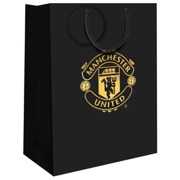 TM-07255-Manchester-United-FC-Medium-Executive-Gift-Bag Official Manchester United FC Medium Black Gift Bag