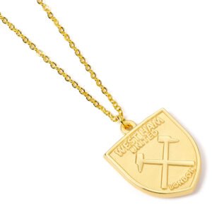 Official West Ham United FC Gold Finish Crest Necklace