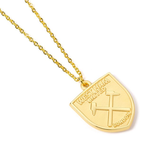 Official West Ham United FC Gold Finish Crest Necklace
