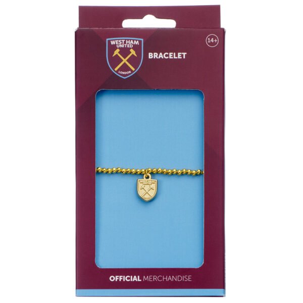 TM-07290-West-Ham-United-FC-Gold-Finish-Bead-Bracelet-1 Official West Ham United FC Gold Finish Bead Bracelet