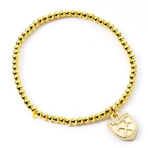 Official West Ham United FC Gold Finish Bead Bracelet