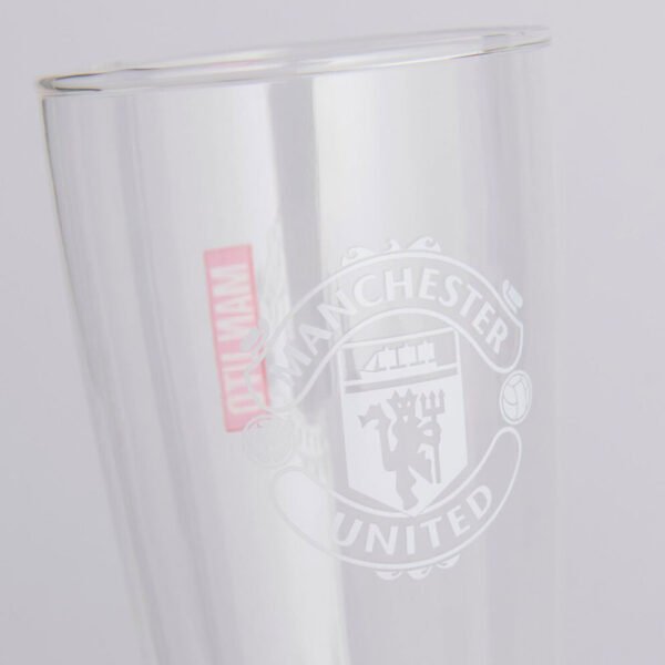 TM-07314-Manchester-United-FC-Mono-Crest-Tall-Beer-Glass-2 Official Manchester United FC Mono Crest Tall Beer Glass