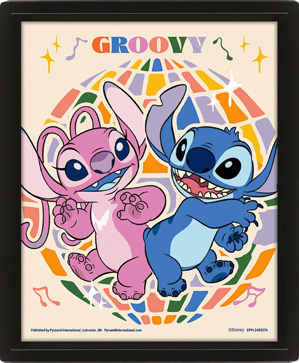 TM-07354-Lilo-Stitch-Groovy-Framed-3D-Picture Official Lilo & Stitch Groovy Framed 3D Picture