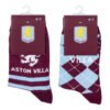 TM-07389-Aston-Villa-FC-Twin-Pack-Dress-Socks-3 Official Aston Villa FC Twin Pack Dress Socks 7-11