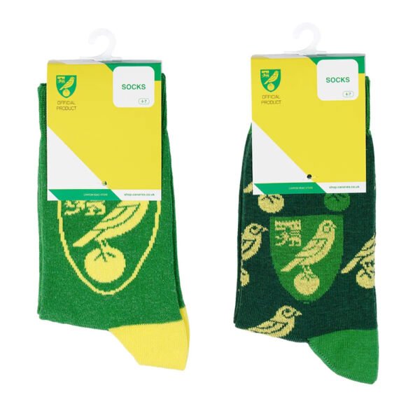 TM-07422-Norwich-City-FC-Twin-Pack-Dress-Socks-2 Official Norwich City FC Twin Pack Dress Socks 7-11