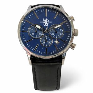 TM-07508-Chelsea-FC-High-End-Chronograph-Watch-Black Official Chelsea FC High End Chronograph Leather Watch
