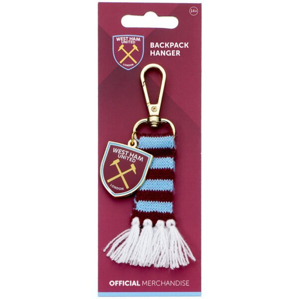 TM-07533-West-Ham-United-FC-Bar-Scarf-Bag-Charm-2 Official Wolverhampton Wanderers FC West Ham United FC Bar Scarf Bag Charm