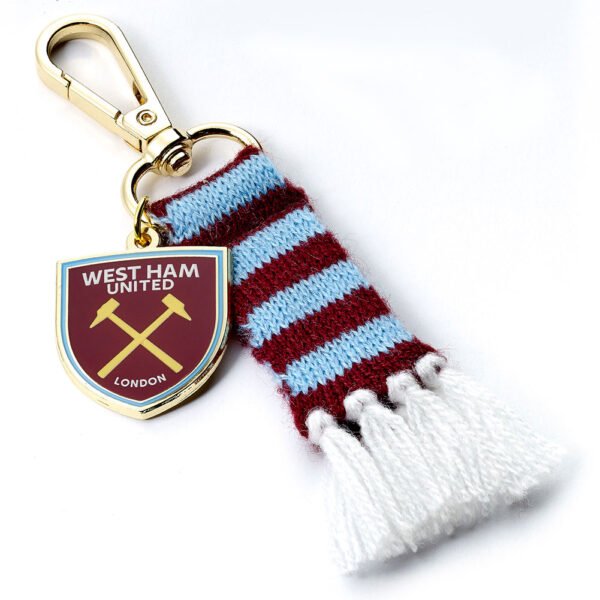 TM-07533-West-Ham-United-FC-Bar-Scarf-Bag-Charm Official Wolverhampton Wanderers FC West Ham United FC Bar Scarf Bag Charm