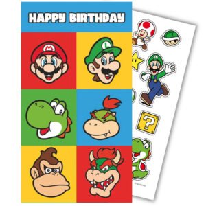 Official Super Mario Birthday Card With Stickers